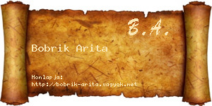 Bobrik Arita névjegykártya